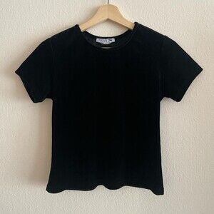 Black Velvet Vintage Crop Top